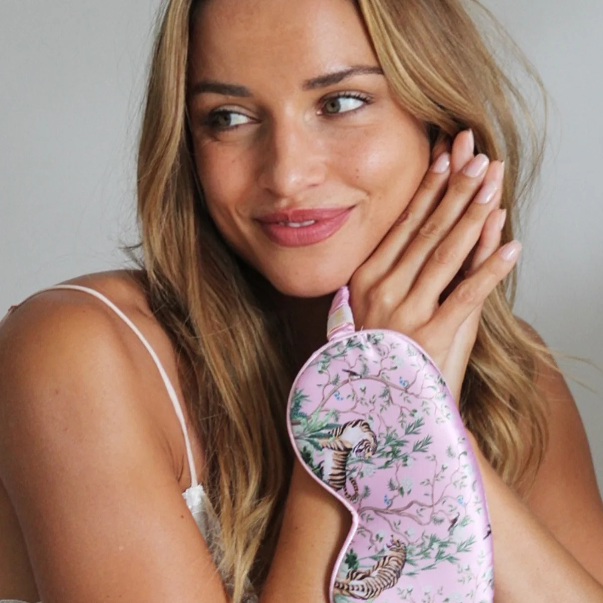 Cloud Padded Satin Sleep Mask - Tiger Print - Image 3