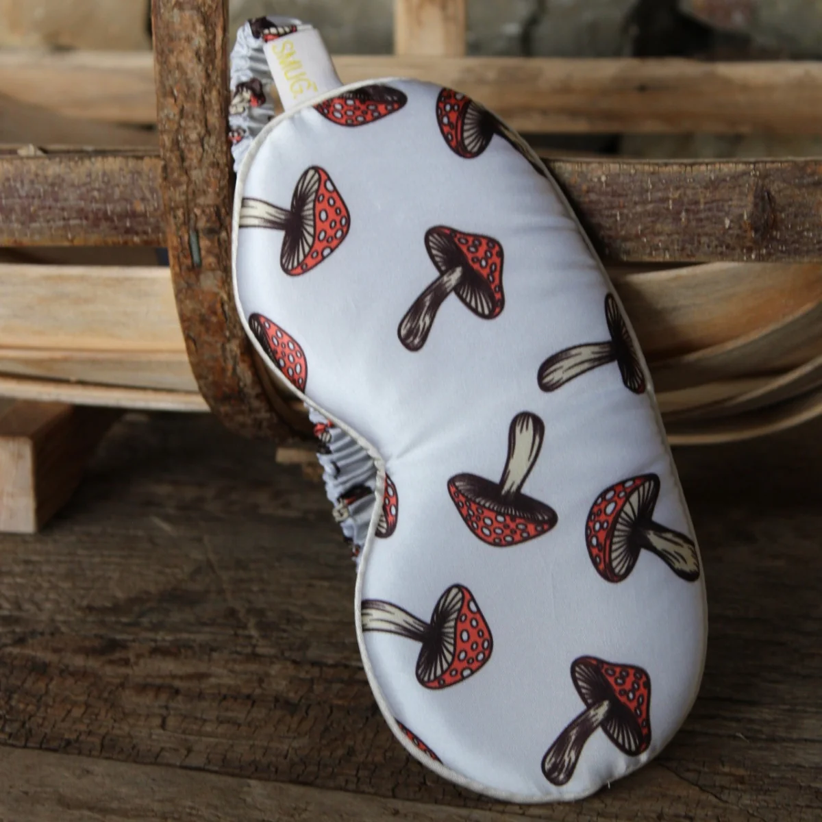 Cloud Padded Satin Sleep Mask - Toadstool Print - Image 3