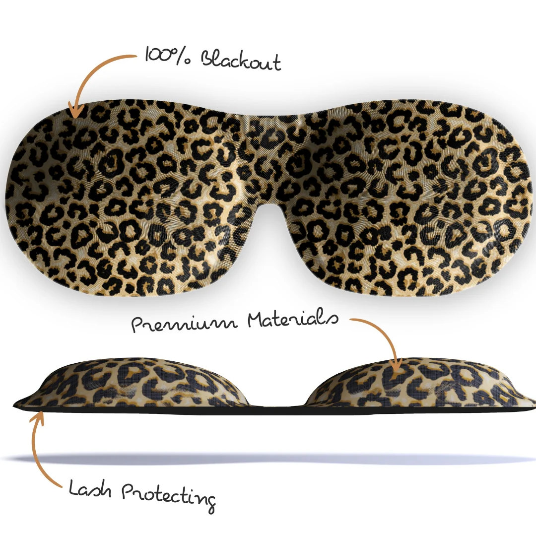 Contoured 3D Blackout Sleep Mask - Leopard Print - Image 5