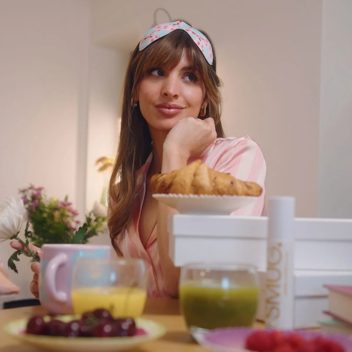 Contoured 3D Blackout Sleep Mask - Cherry Blossom Print - Image 3