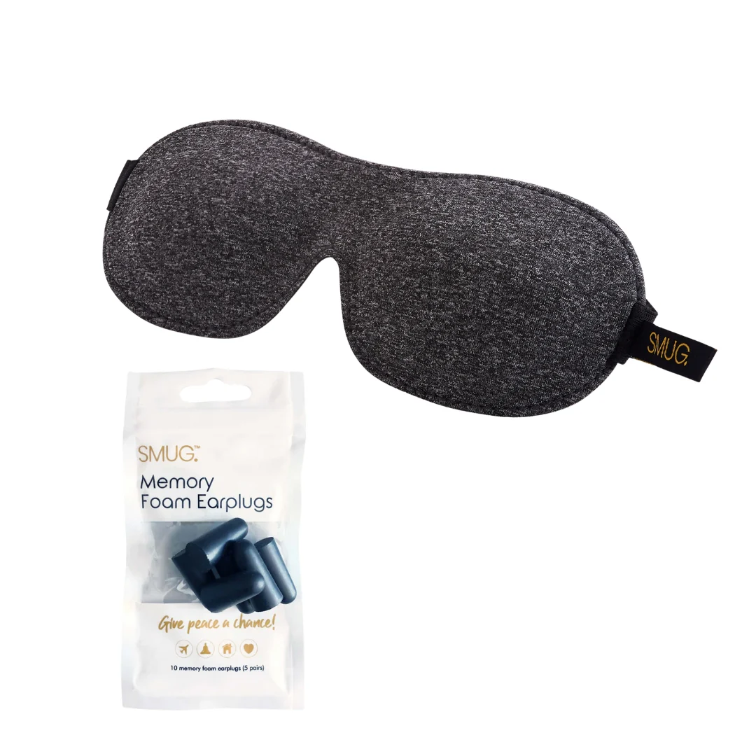 Contoured 3D Blackout Sleep Mask - Dark Grey Marl - Image 6