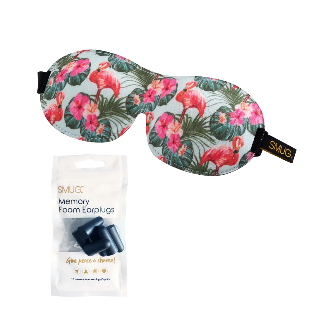 Contoured 3D Blackout Sleep Mask - Flamingo Print - Image 7