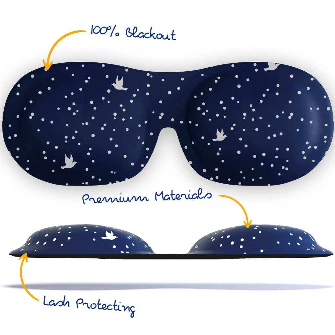 Contoured 3D Blackout Sleep Mask - Night Sky Print - Image 5