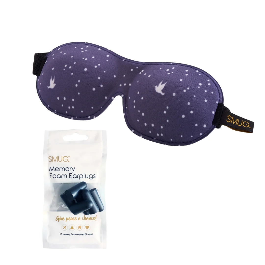 Contoured 3D Blackout Sleep Mask - Night Sky Print - Image 6