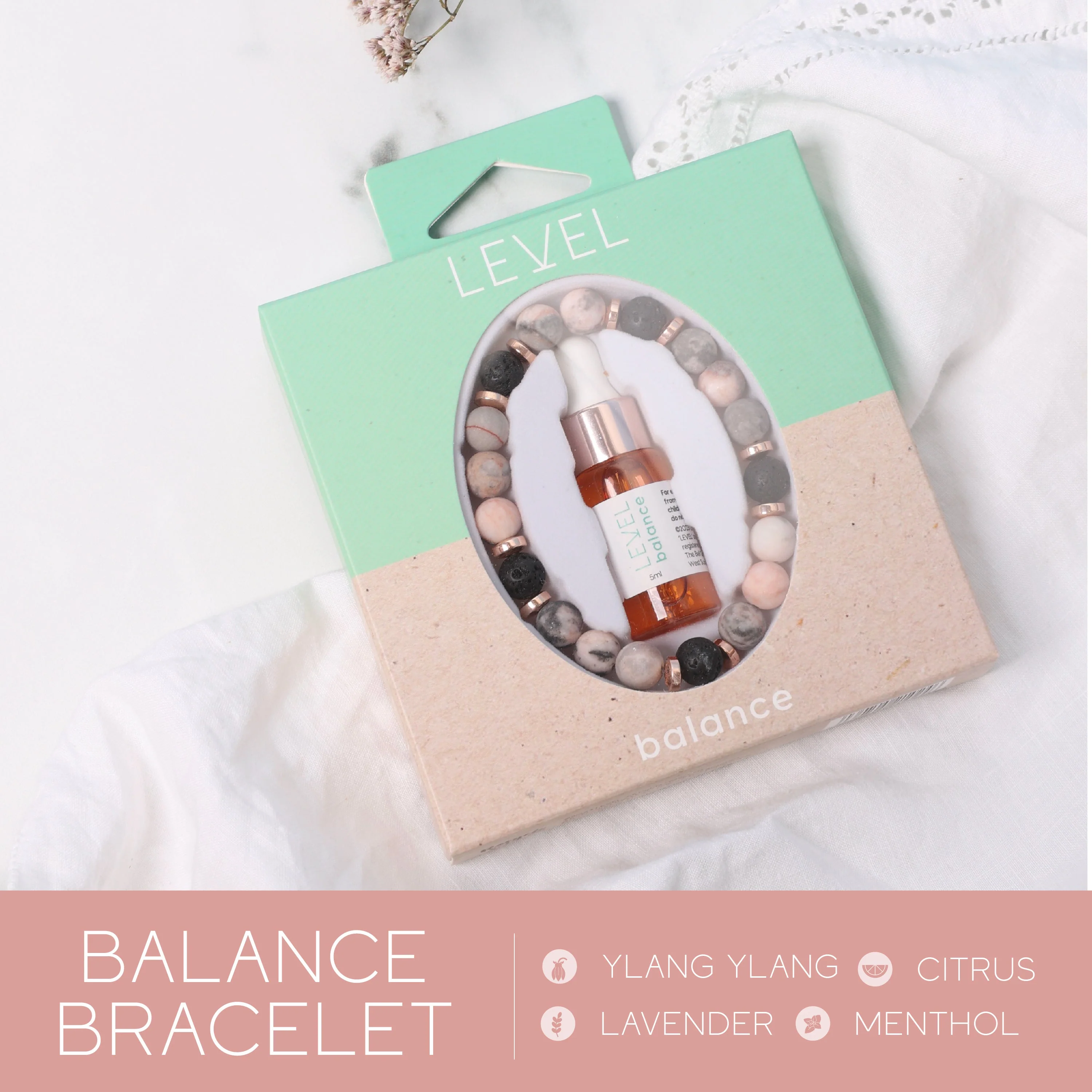 Lava Bead Aromatherapy Bracelet Set - Balance & Happiness - Image 4