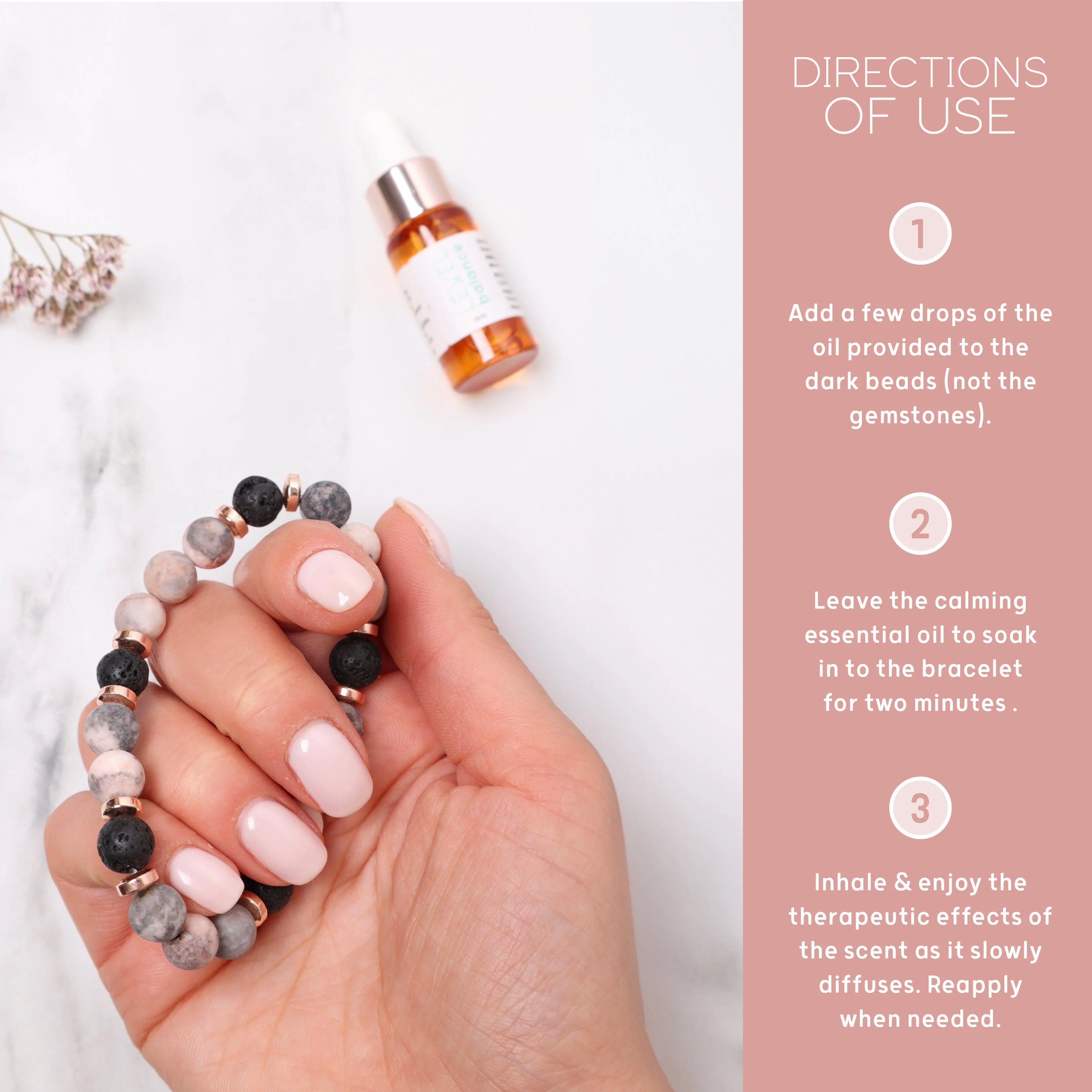 Lava Bead Aromatherapy Bracelet Set - Balance & Happiness - Image 6