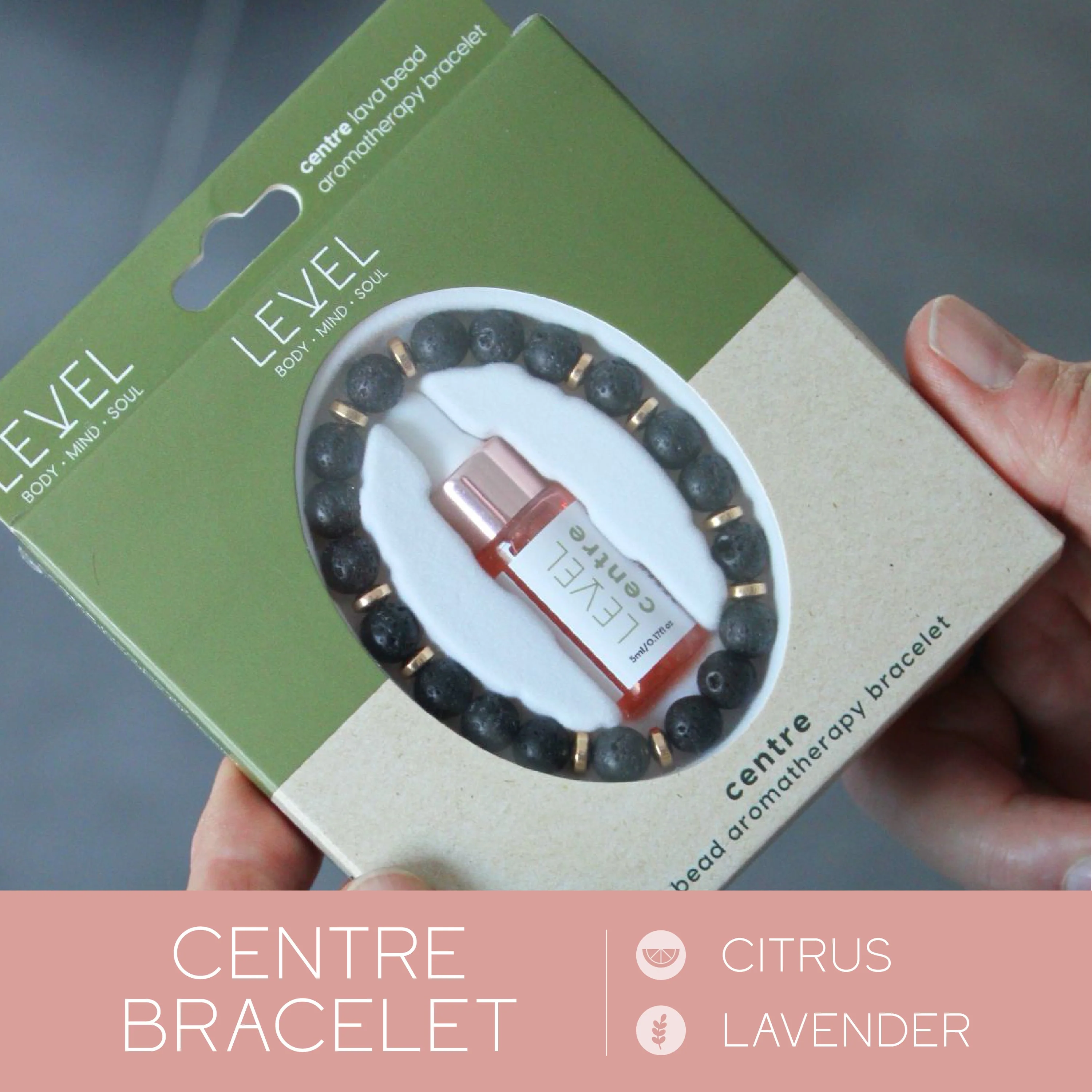 Lava Bead Aromatherapy Bracelet Set- Centre & Happiness - Image 3