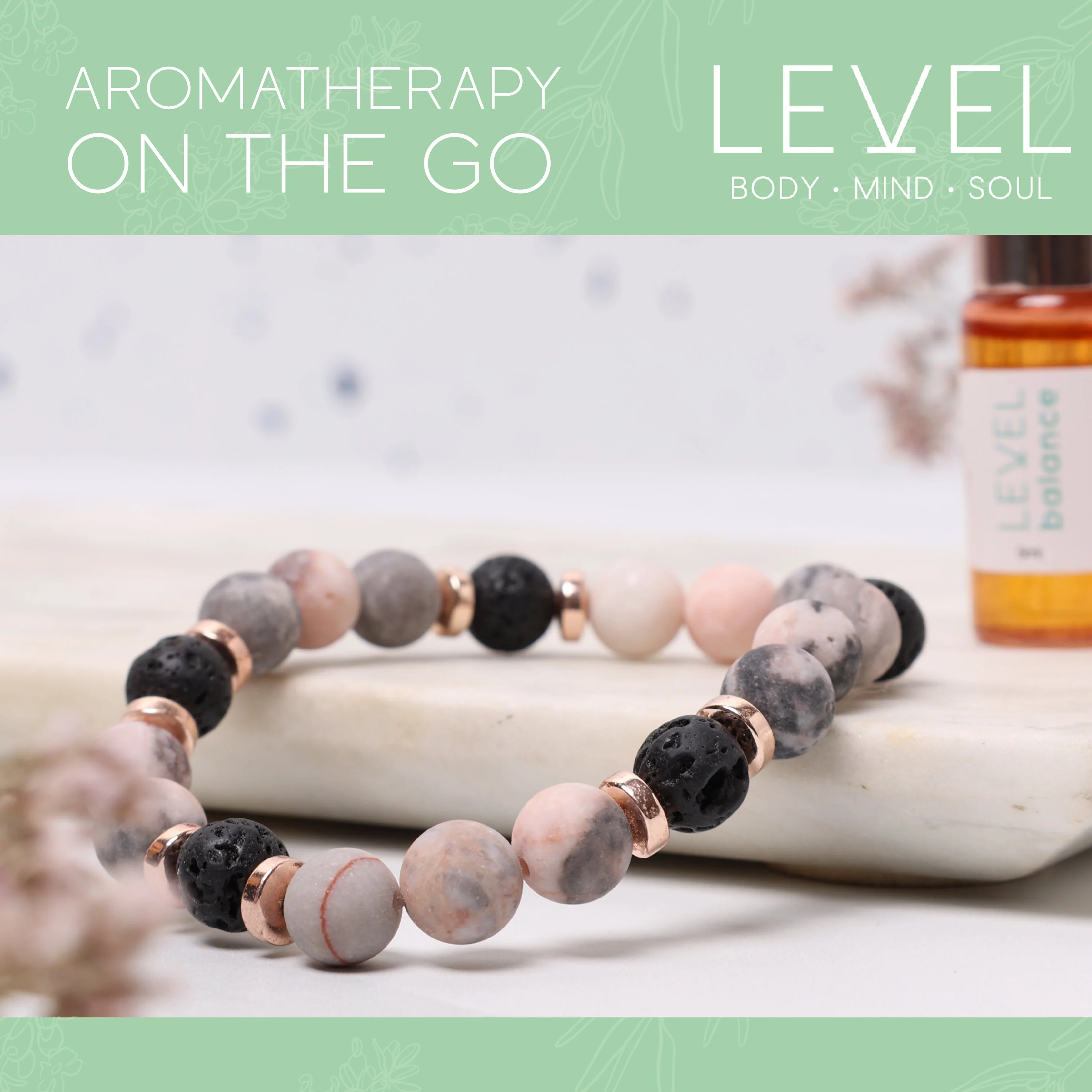 Lava Bead Aromatherapy Bracelet with Essential Oil - Balance - Image 3