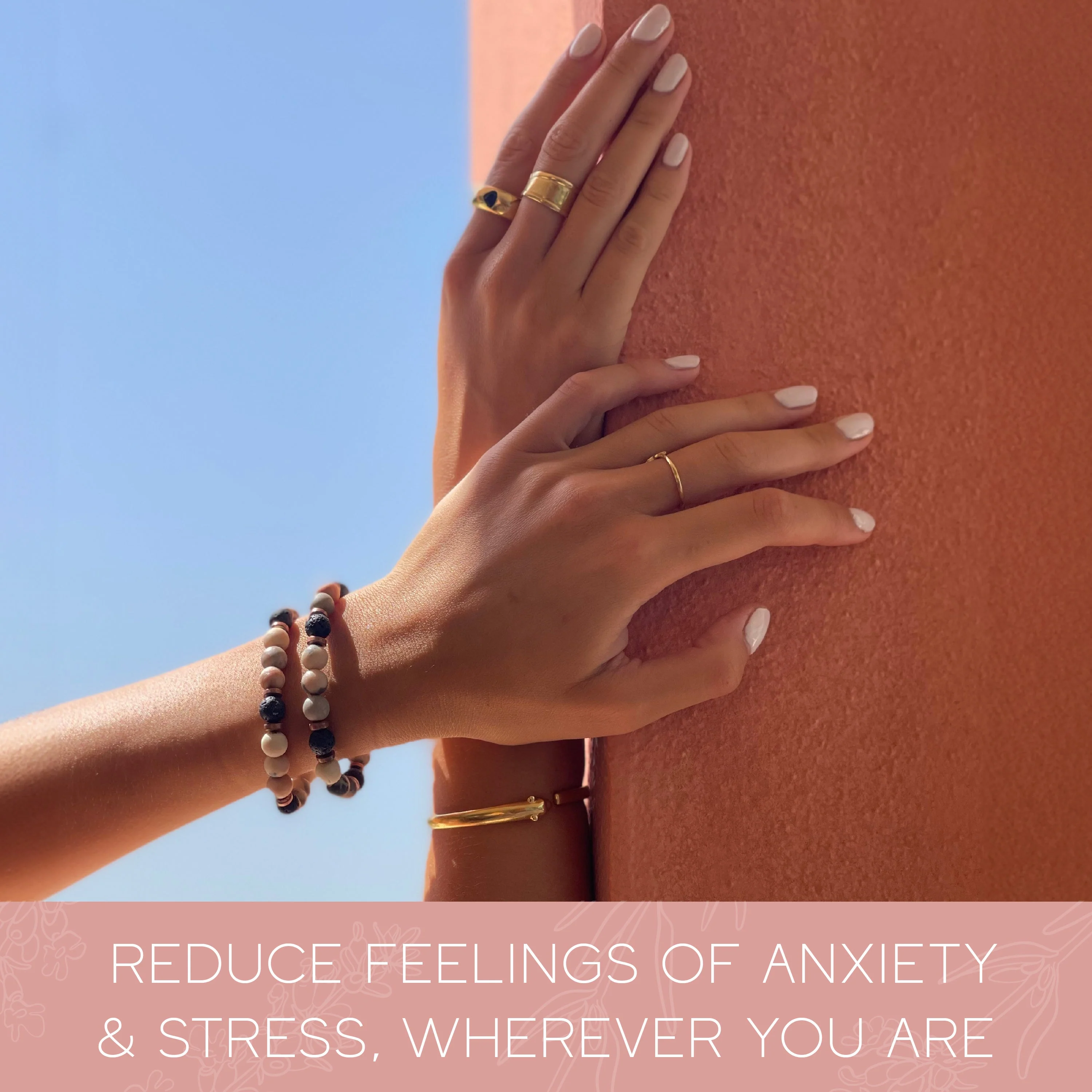 Lava Bead Aromatherapy Bracelet with Essential Oil - Happiness - Image 5