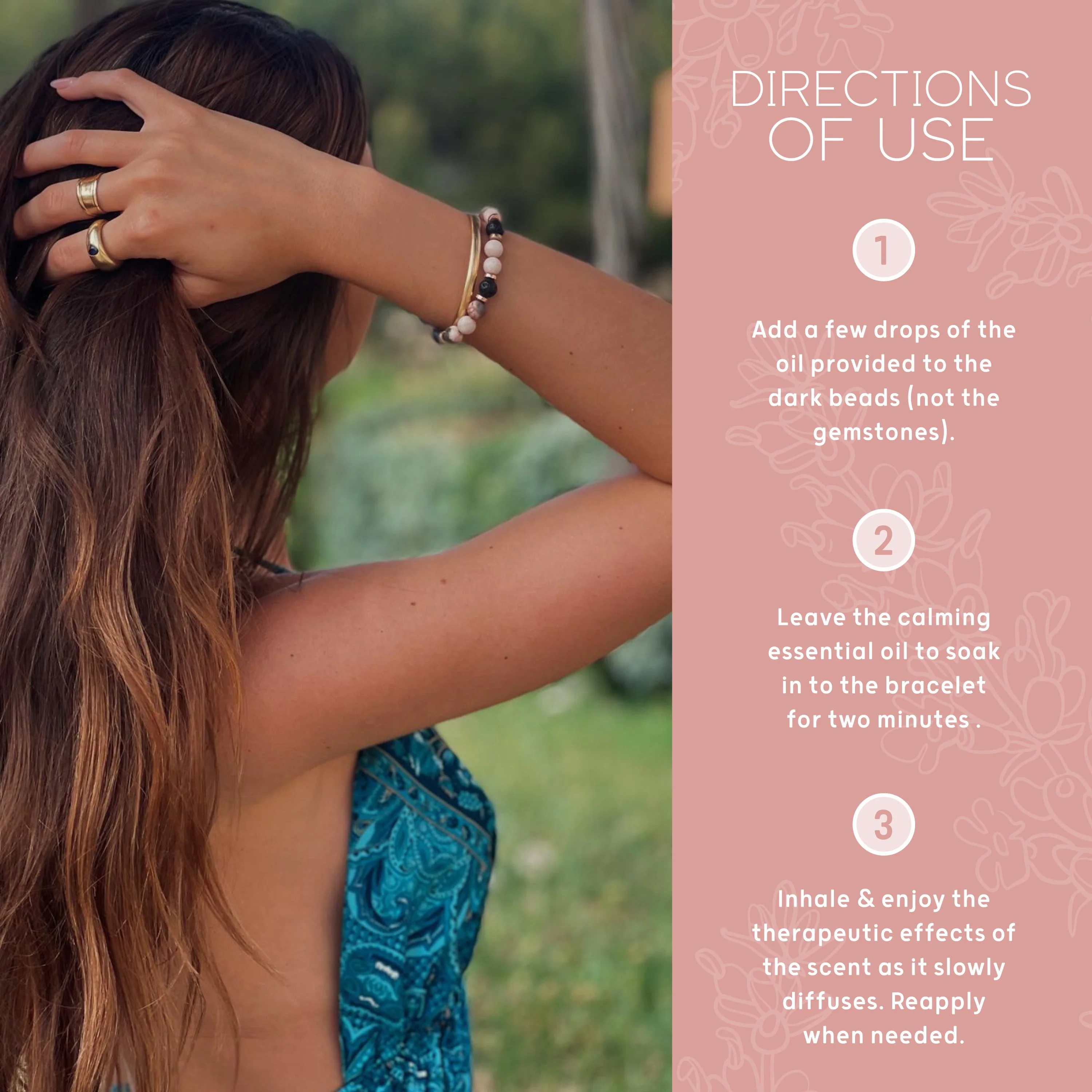 Lava Bead Aromatherapy Bracelet with Essential Oil - Happiness - Image 7