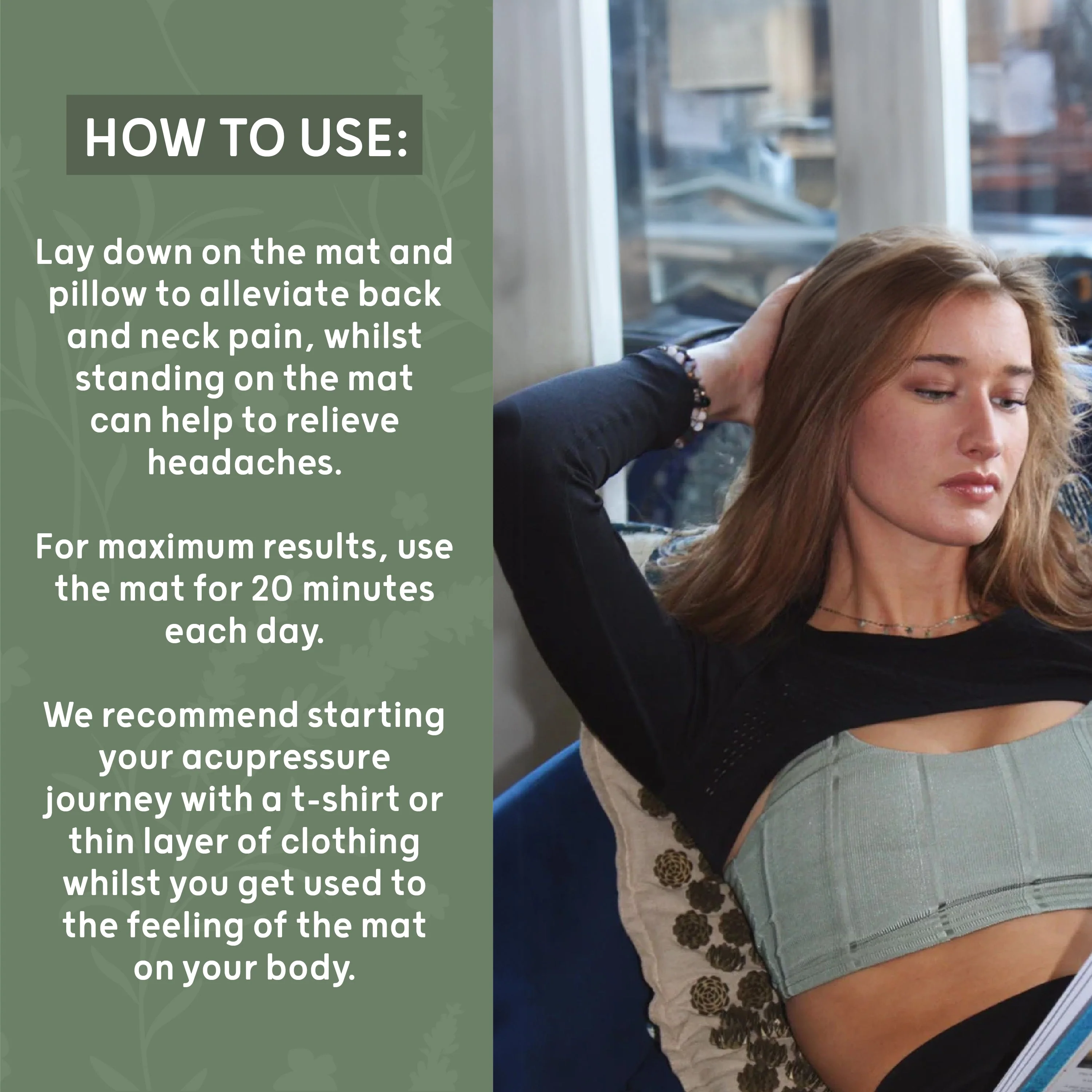 Premium Linen & Coconut Acupressure Mat & Pillow with Carry Bag - Image 6