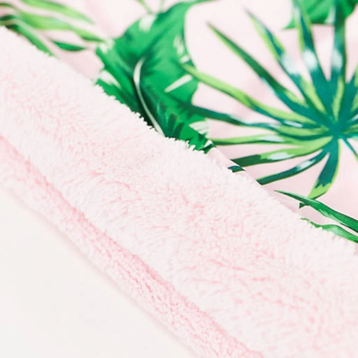 Quick Dry Satin Hair Towel Turban - Palm Print - Image 4