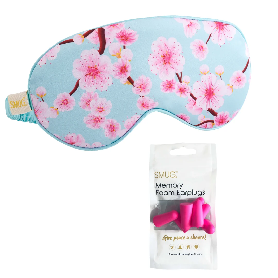 Satin Sleep Mask - Cherry Blossom Print - Image 6