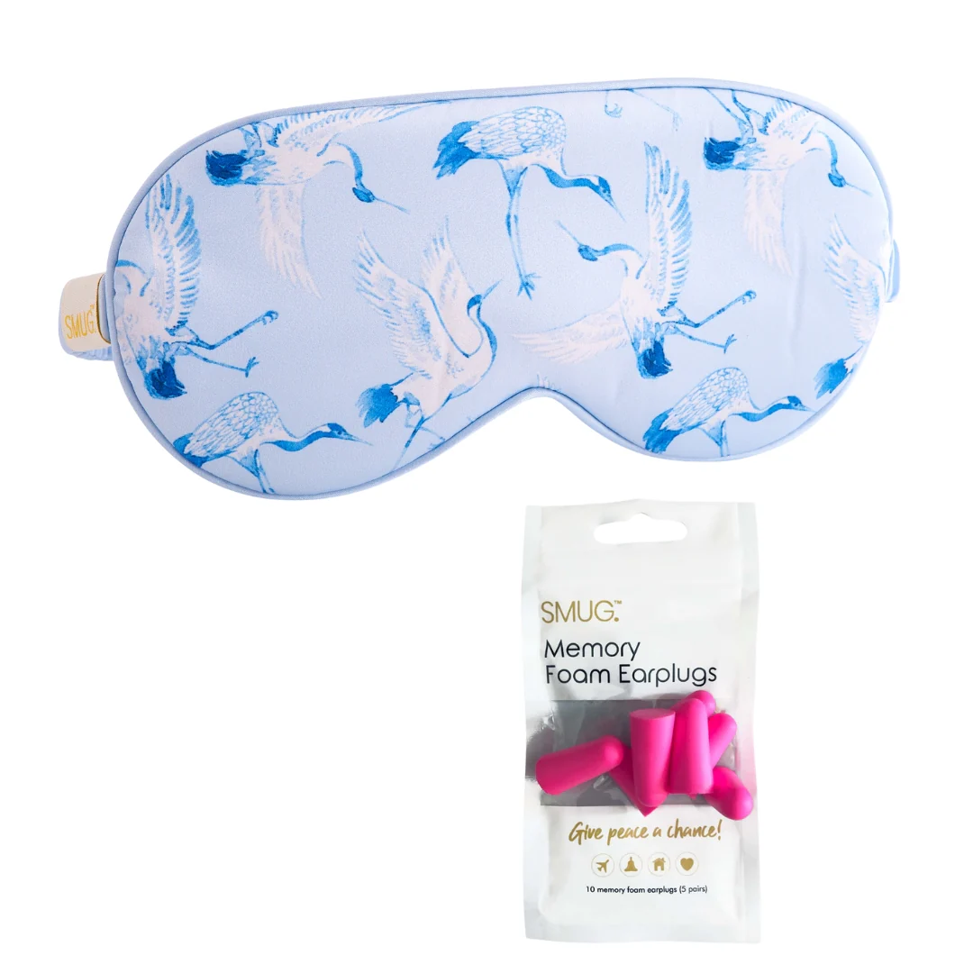 Satin Sleep Mask - Cranes Print - Image 3