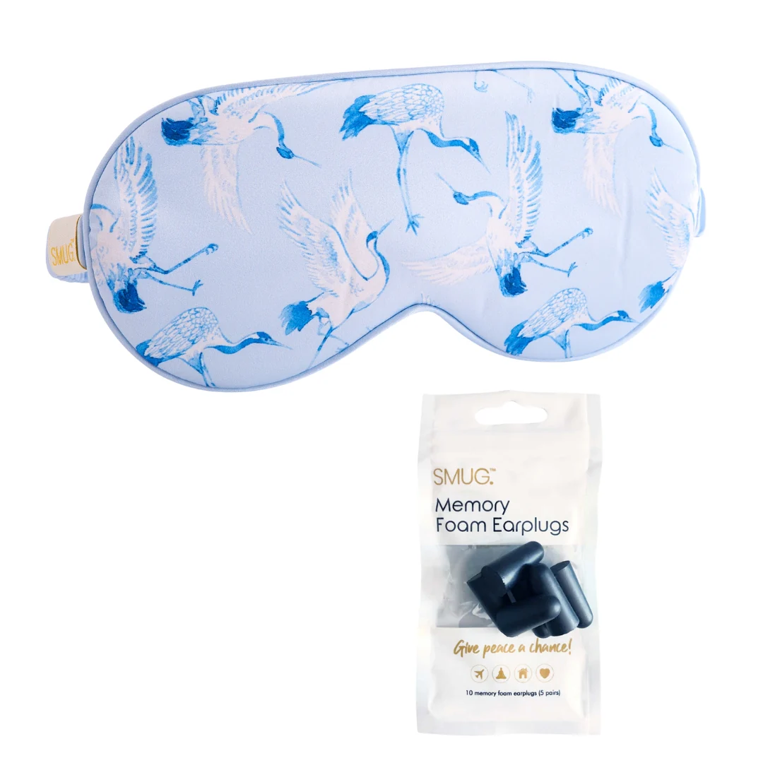 Satin Sleep Mask - Cranes Print - Image 4