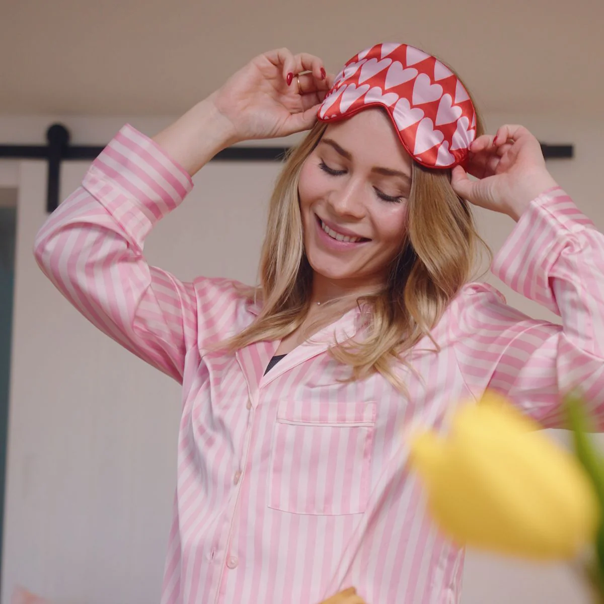 Satin Sleep Mask - Longheart Print - Image 4