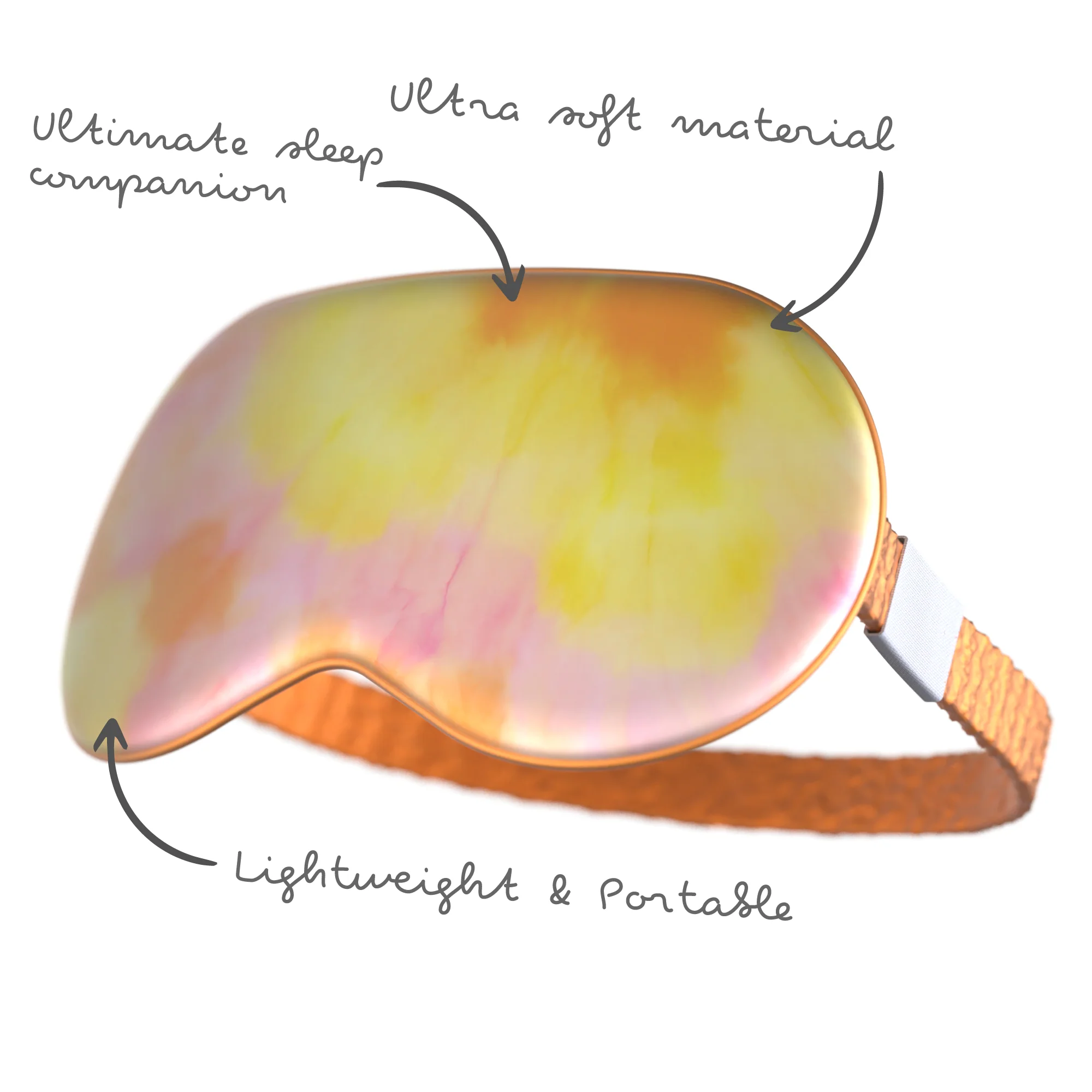 Satin Sleep Mask - Orange Tie Dye - Image 5