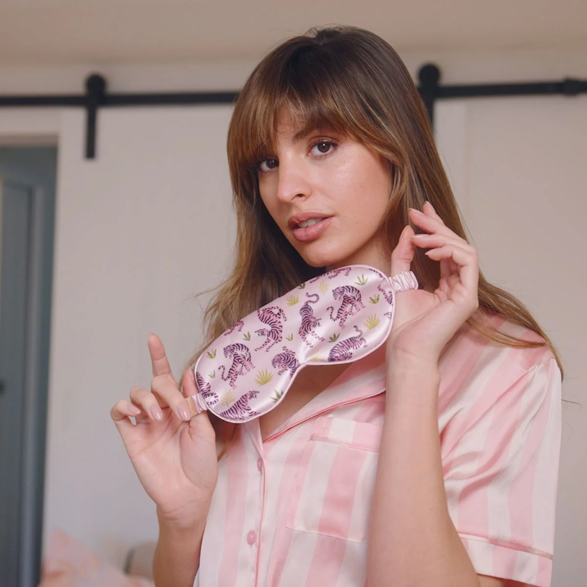 Satin Sleep Mask - Pink Tiger - Image 3